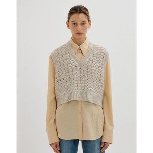 EENK Tobi V-neck Short Vest Beige Multi Size Small